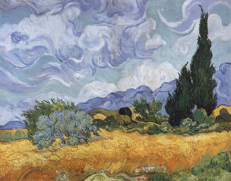 Vincent Van Gogh A Wheatfield,with Cypresses China oil painting art